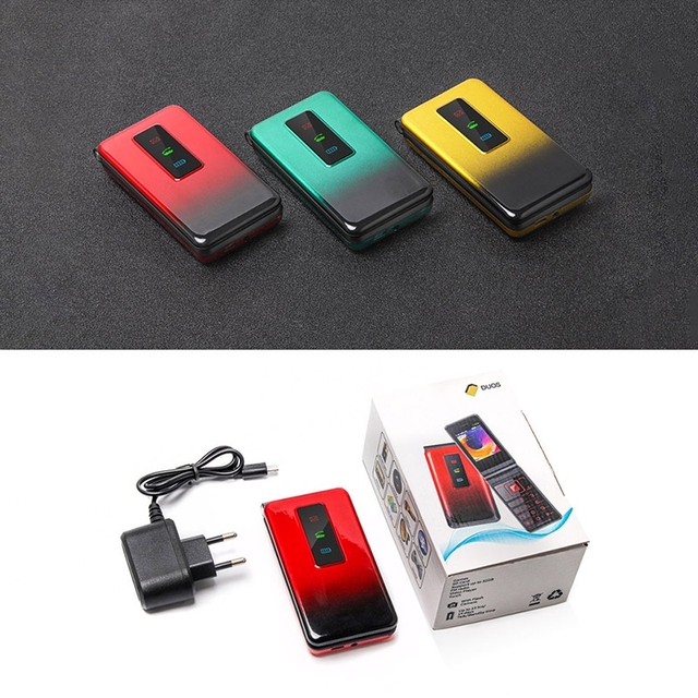 High Quality UNIWA Unlocked Flip Phone 2.4 Inch Dual SIM Mini Cellphone Clear Sound Portable Pocket Mobile Phone