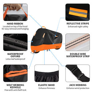 Nouvelle couverture de moto tout temps 210D/<span class=keywords><strong>420D</strong></span> Protection contre la poussière UV intérieure/extérieure avec pare-soleil et sac étanche emballé - Product Image 2