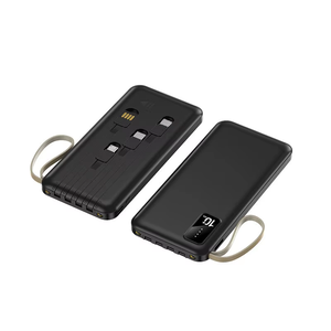 Precio de fábrica de alta calidad portátil 10000mAh 20000mAh pantalla LCD BANCO DE ENERGÍA incorporado 4 Cable cargador con soporte y linterna - Product Image 1