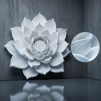Décoration murale en résine imprimée en 3D SLA, fleur de lotus, stéréolithographie, pétales délicats, art organique pour la maison, OEM personnalisé