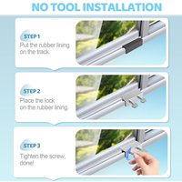 Ventanas de Seguridad Corredizas Ajustables con Doble Bloqueo a Prueba de Niños, Modernas de Aleación de Aluminio con Acabado Níquel Cepillado, Tope Vertical para Ventanas