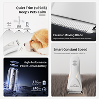 Tondeuse de toilettage pour animaux Shernbao PGC318 Light Sharp, tondeuse pour animaux avec cordon USB-C/sans fil, lame en céramique pour le toilettage du visage et des pattes des chiens et des chats