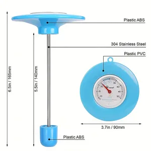 Thermomètre flottant pour piscine et bain avec flotteur en ABS et sonde en acier inoxydable, mesure 10-50°C pour piscines pour bébés - Product Image 1