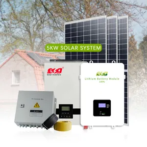 ESG fabrika fiyat lityum pil panelleri invertör ev kullanımı 1KW 3KW 5KW güneş enerjisi sistemi