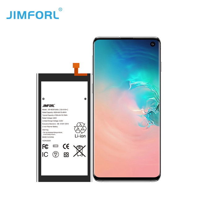 2021 Jimforl Original Samsung S10 Plus Battery Hot Sale Wholesale 4000mAh Full Capacity Mobile Battery