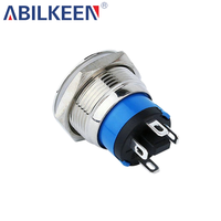 Interrupteur à bouton-poussoir momentané autobloquant 1NO étanche IP67 19MM CE pour appareils électroménagers et électroniques industriels 5A 250V