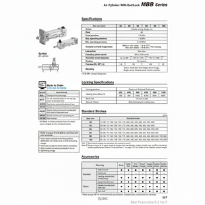 กระบอกลมนิวเมติก SMC MBBB63-75-HN ชิ้นส่วนนิวเมติก - Product Image 1