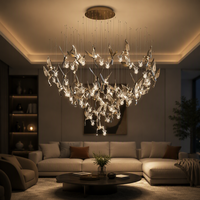Lustre Firelux personnalisé haut de gamme pour villa de luxe, escalier, salon, hôtel, motif branche d'arbre lumineuse