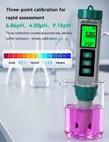 Testeur de qualité de l'eau 10 en 1 portable rechargeable, mesure du CL, du pH, de l'ORP et de la température
