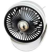 Ventilateur portable à main, mini ventilateur de refroidissement 5 vitesses, rechargeable par USB, écran LED lumineux, 3 pales, commande par bouton, usage domestique, moteur DC