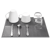 Tapis de séchage pour vaisselle et bols en silicone, résistant à la chaleur, pliable, antidérapant pour la cuisine