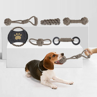 Ensemble de jouets en corde de coton avec anneau en TPR, maïs en épi et frisbee pour chien – Vente en gros