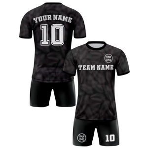 Yüksek kalite futbol kiti takım üniforma erkekler futbol gömlek <span class=keywords><strong>2</strong></span> parça Set Polyester futbol forması futbol forması - Product Image 1