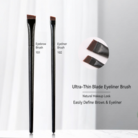 Pinceau professionnel plat pour sourcils, poils synthétiques véganes denses, compatible correcteur, pinceau de mélange personnalisé