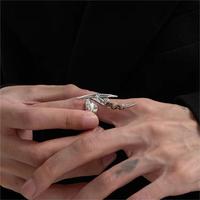 Nouvelle bague en alliage irrégulière extraterrestre unisexe transfrontalière conception de niche européenne et américaine Cyberpunk Hip-hop bijoux exagérés