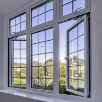 Ventanas de Aluminio con Rotura de Puente Térmico Hechas a Medida, con Vidrio de Doble Acristalamiento, Insonorizadas, con Patrón de Rejilla, para Exteriores de Casas y Villas