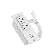 Bande d'alimentation encastrée de petite taille prise à œillet d'alimentation de bureau avec prise de courant USB-A USB C pour meubles maison prise américaine