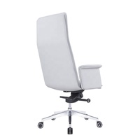 Chaise de bureau de direction contemporaine de luxe en cuir PU, ergonomique, pivotante, avec cadre en aluminium, réglage en hauteur, 4 positions de verrouillage, multifonction, garantie 5 ans
