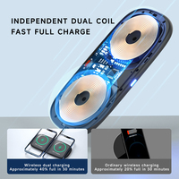 Fournisseur de logo personnalisé pour chargeur sans fil double 15W, chargeur de téléphone ultra fin 2 en 1 pour Apple pour Samsung Android