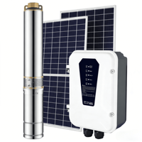 Pompe à eau submersible solaire 216V 1.5HP haute pression en acier inoxydable pour l'irrigation domestique et agricole, pompe de puits.