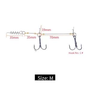 Hameçon triple avec verrouillage à ressort pour appât souple, hameçon de pêche barbelé non lesté, connecteur à vis pour montage de hameçon. - Product Image 5