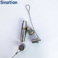 Cubiertas Antipolvo Metálicas Sinztion, Conectores Autoblocantes Push-Pull, 0K 1K 2K, Resistentes al Agua con Clasificación IP, Anillo de Alambre Plateado