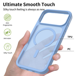 <span class=keywords><strong>เคส</strong></span>โทรศัพท์แม่เหล็กสำหรับชาร์จไร้สาย iPhone 18 17 16 15 <span class=keywords><strong>Pro</strong></span> Max สีน้ำเงินด้าน สัมผัสนุ่ม ป้องกันแรงกระแทก ขายส่ง - Product Image 3