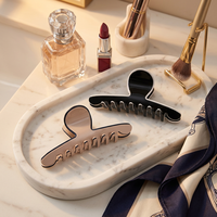 Ume OEM – Pinces à cheveux géométriques minimalistes en acrylique ajouré de couleur unie avec logo personnalisé pour femmes (vente en gros)