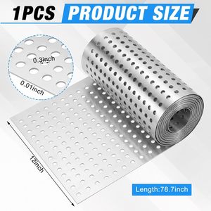 Rouleau de tôle perforée en acier inoxydable 304, 11,8 po de largeur x 78,7 po de longueur, épaisseur 0,32 mm, avec trous de 0,3 pouce pour projets de bricolage - Product Image 2