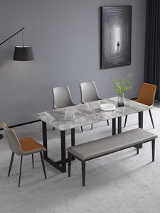 <span class=keywords><strong>Table</strong></span> à manger allongée moderne et simple en pierre frittée, avec plateau en roche, très vendue - Product Image 4