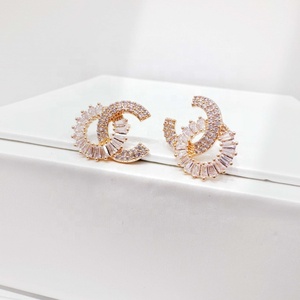 Pendientes de aro sencillos de plata de ley 925, diseño único, elegantes, chapados en oro rosa, estilo coreano. - Product Image 5