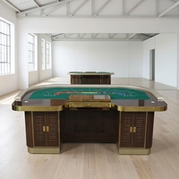 Table de casino ovale moderne en bois et fer avec pieds en bois massif pour 6 à 8 personnes, idéale pour les jeux de cartes de poker Texas Hold'em de luxe