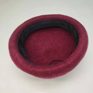 Béret en laine rouge unisexe <span class=keywords><strong>automne</strong></span>-hiver, broderie 3D, style conique à motif champignon en relief, pour tenue décontractée - Product Image 3