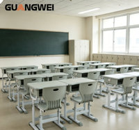 Ensemble table et chaise d'étude individuelle Guangwei moderne, écologique et durable, réglable en hauteur pour école primaire, mobilier de classe