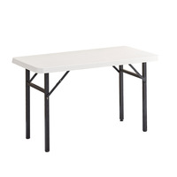 Table pliante rectangulaire en plastique de 4 pieds, légère et portable, idéale pour les événements (vente en gros)