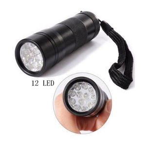 Màu Đen Ánh Sáng UV Đèn Pin 12 LED 395nm Tia Cực Tím Nước Tiểu Detector <span class=keywords><strong>Torch</strong></span> Linterna Cho Chó/Mèo/Pet Nước Tiểu Và Khô Vết Bẩn - Product Image 2