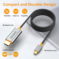 Cable Convertidor de Tipo-C a HDTV, Compatible con 4K, Macbook Pro/Air, iPhone 15/16/17, Switch/PS4/5, Admite 3D HDR EARC, Convertidor USB C