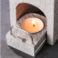 Brûleur d'encens carré en béton écologique, naturel et aromatique, durable, gris, pour huiles d'aromathérapie et fonte de cire, pour la maison
