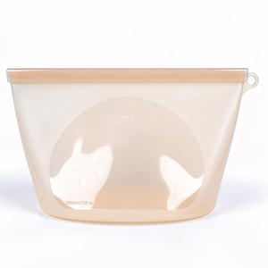 Sacs de conservation en silicone de qualité alimentaire, haute transparence, double <span class=keywords><strong>fermeture</strong></span>, design à <span class=keywords><strong>tirette</strong></span>, réutilisables, étanches, hermétiques, prix usine - Product Image 1