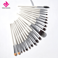 OEM 20 Pcs Multifonctionnel Luxe Qualité Supérieure Pinceau de Maquillage Professionnel en Bois Blanc pour Yeux et Visage Marque Privée