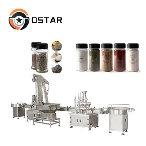 Automatic Packing Line Granule Spice Filling Machine Sealing Capping Filling Machine For Bottle/Jar/Can