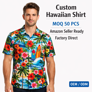 Custom Casual Hawaiian <strong>Shirt</strong> with Floral <strong>Pattern</strong> Poplin Fabric &amp; Breathable <strong>Design</strong>-Supplier Accepting Custom Artwork - Product Image 1