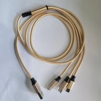 Prix usine câble de charge USB 1.2 m nylon tressé 3 en 1 câble Micro USB pour téléphone portable