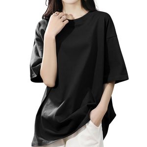 Camiseta de Verano para Mujer, Holgada, de Manga Corta, Sólida, de Spandex/Poliéster, de Secado Rápido y Antiencogimiento, Informal para Estudiantes - Product Image 1