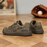 Chaussures de skate vintage en similicuir pour hommes, antidérapantes, semelle épaisse en caoutchouc, baskets de skateboard confortables pour la marche en extérieur – Grande Vente