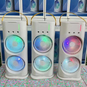 <span class=keywords><strong>Ventilateur</strong></span> de brume rotatif à double tête Refroidisseur d'air rechargeable USB Télécommande Refroidissement par eau à 3 vitesses avec <span class=keywords><strong>ventilateur</strong></span> LED - Product Image 2