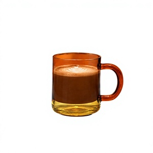 แก้วกาแฟ/ชา 320 มล. ทำมือจากแก้วบอโรซิลิเกต พร้อมโลโก้สั่งทำ สำหรับของขวัญองค์กรและชุดต้อนรับส่งเสริมการขาย - Product Image 2