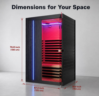 Sauna sec intérieur personnalisé 120V - 2030W, sauna infrarouge intérieur pour 2 personnes à faible EMF avec 9 panneaux chauffants pour la maison