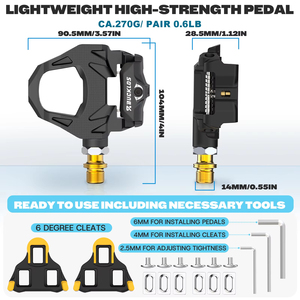 <span class=keywords><strong>Pedales</strong></span> Autoblocantes para Bicicleta de Carretera BUCKLOS para <span class=keywords><strong>SPD</strong></span> SL, <span class=keywords><strong>Pedales</strong></span> de Ciclismo Ultraligeros con Rodamientos, <span class=keywords><strong>Pedales</strong></span> Profesionales Autoblocantes para Bicicleta - Product Image 3