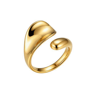 Anillo Apilable Geométrico de Acero Inoxidable 304 con Baño de Oro de 18K, Esmalte Impermeable y Zirconia, Banda de Eternidad para Mujer, No se Deslustra, Estilo Boho - Product Image 1